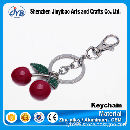 Luxury double cherry shape girl's gift 3D metal keychain